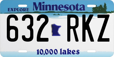 MN license plate 632RKZ