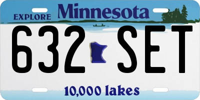 MN license plate 632SET