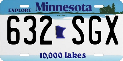 MN license plate 632SGX