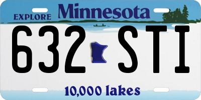 MN license plate 632STI
