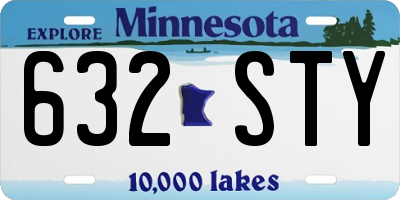 MN license plate 632STY