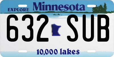 MN license plate 632SUB