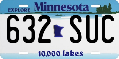 MN license plate 632SUC