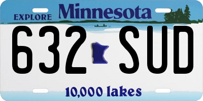 MN license plate 632SUD
