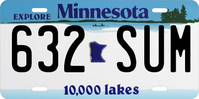 MN license plate 632SUM