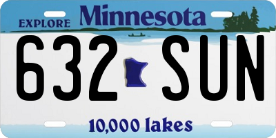 MN license plate 632SUN