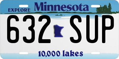 MN license plate 632SUP