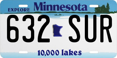 MN license plate 632SUR