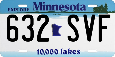 MN license plate 632SVF