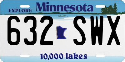 MN license plate 632SWX