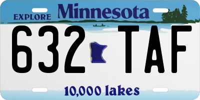 MN license plate 632TAF