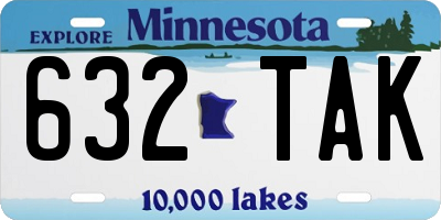 MN license plate 632TAK