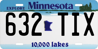 MN license plate 632TIX