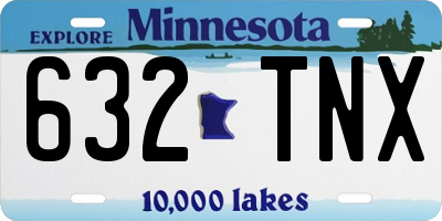 MN license plate 632TNX