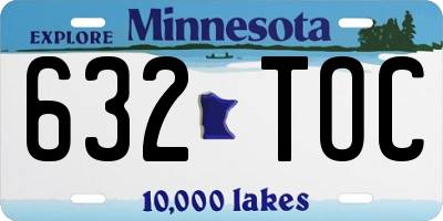 MN license plate 632TOC