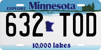 MN license plate 632TOD