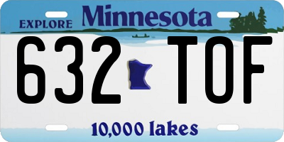 MN license plate 632TOF