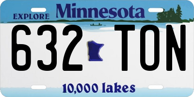 MN license plate 632TON