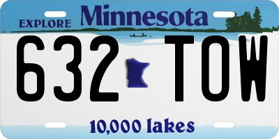MN license plate 632TOW