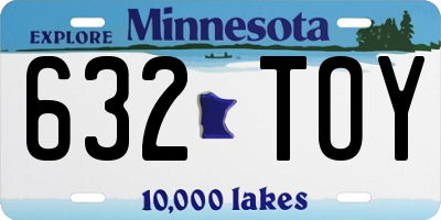 MN license plate 632TOY