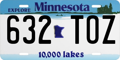 MN license plate 632TOZ