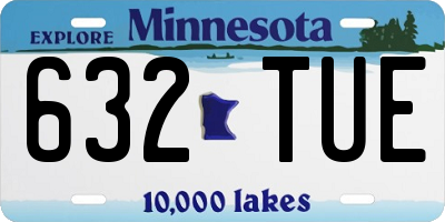 MN license plate 632TUE
