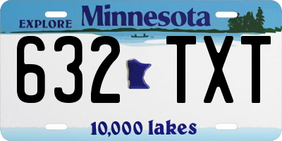 MN license plate 632TXT