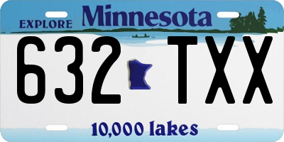 MN license plate 632TXX