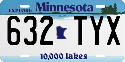 MN license plate 632TYX