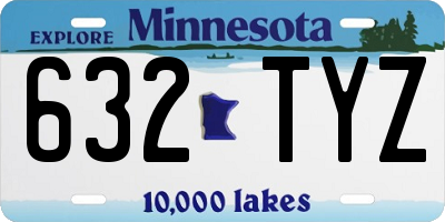 MN license plate 632TYZ