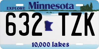 MN license plate 632TZK