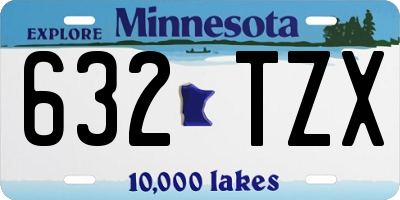 MN license plate 632TZX