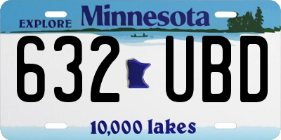 MN license plate 632UBD