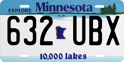 MN license plate 632UBX