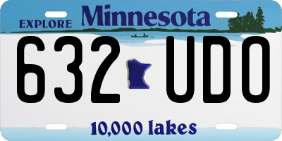 MN license plate 632UDO