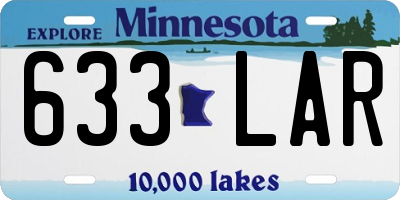 MN license plate 633LAR