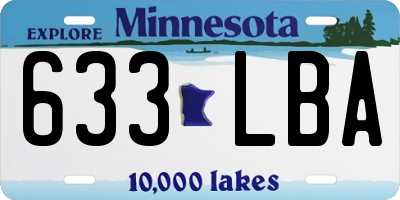 MN license plate 633LBA