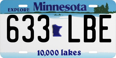 MN license plate 633LBE