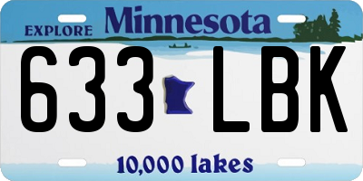 MN license plate 633LBK