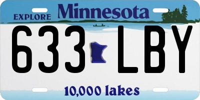 MN license plate 633LBY