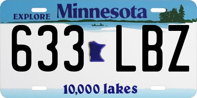 MN license plate 633LBZ
