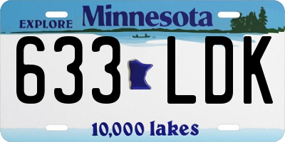 MN license plate 633LDK