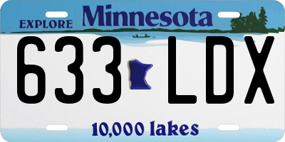 MN license plate 633LDX