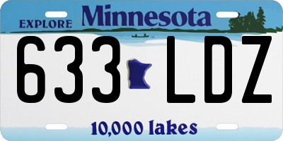 MN license plate 633LDZ