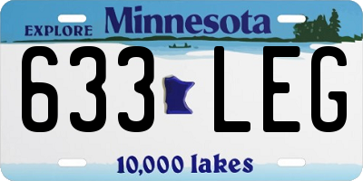 MN license plate 633LEG