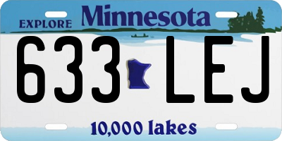 MN license plate 633LEJ