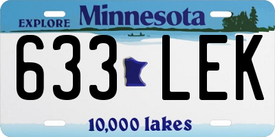 MN license plate 633LEK