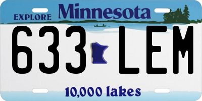 MN license plate 633LEM