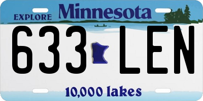 MN license plate 633LEN