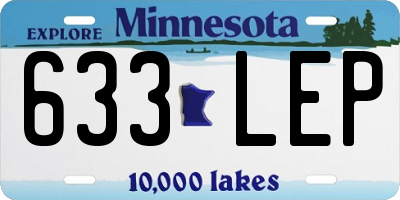 MN license plate 633LEP